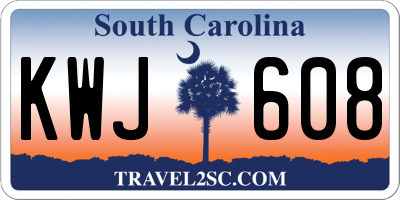 SC license plate KWJ608