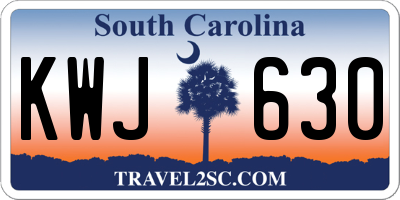 SC license plate KWJ630
