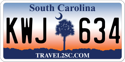 SC license plate KWJ634