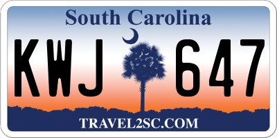 SC license plate KWJ647