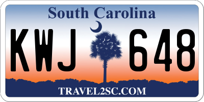 SC license plate KWJ648