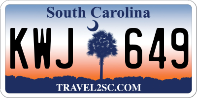 SC license plate KWJ649