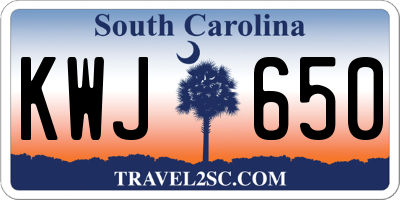 SC license plate KWJ650