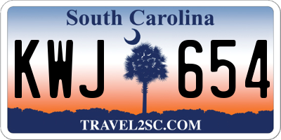 SC license plate KWJ654