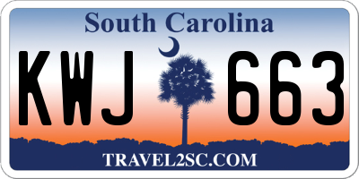 SC license plate KWJ663