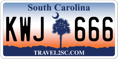 SC license plate KWJ666