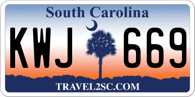 SC license plate KWJ669