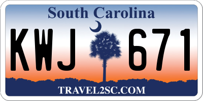 SC license plate KWJ671
