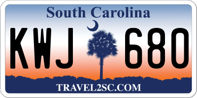 SC license plate KWJ680