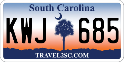 SC license plate KWJ685