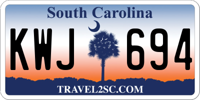 SC license plate KWJ694