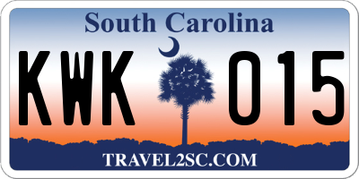 SC license plate KWK015