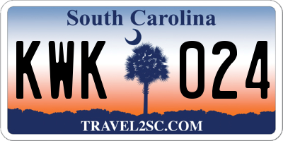 SC license plate KWK024