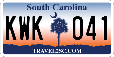 SC license plate KWK041