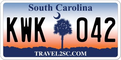 SC license plate KWK042