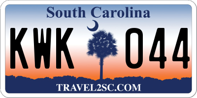 SC license plate KWK044