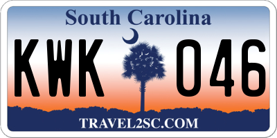 SC license plate KWK046