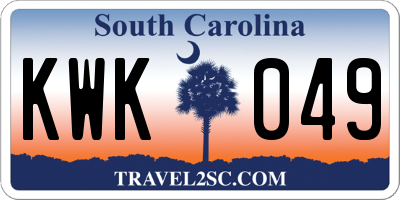 SC license plate KWK049