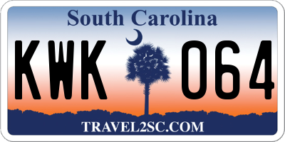 SC license plate KWK064