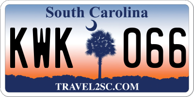 SC license plate KWK066