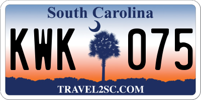 SC license plate KWK075