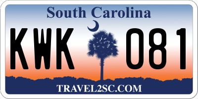 SC license plate KWK081