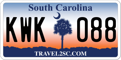 SC license plate KWK088