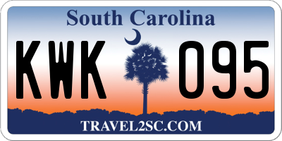 SC license plate KWK095