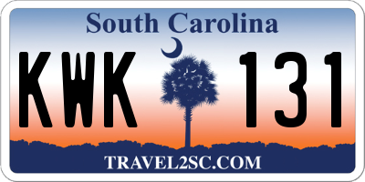 SC license plate KWK131