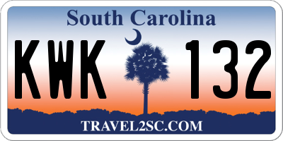 SC license plate KWK132