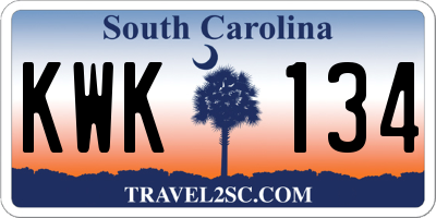 SC license plate KWK134