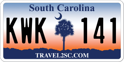 SC license plate KWK141