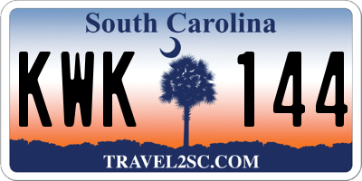 SC license plate KWK144