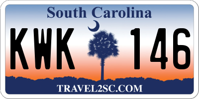 SC license plate KWK146