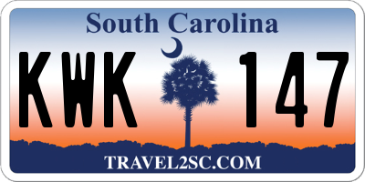 SC license plate KWK147