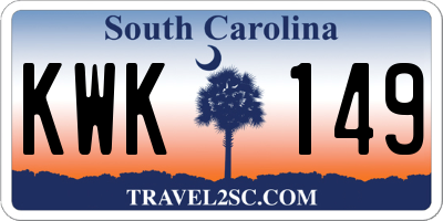 SC license plate KWK149