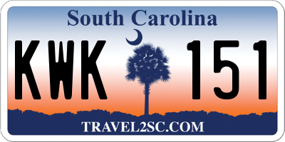 SC license plate KWK151