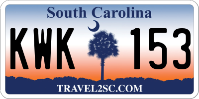 SC license plate KWK153