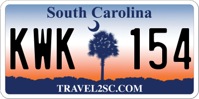 SC license plate KWK154