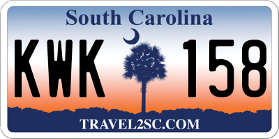 SC license plate KWK158
