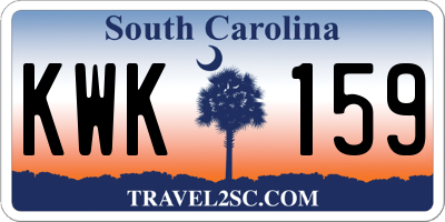 SC license plate KWK159