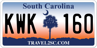 SC license plate KWK160