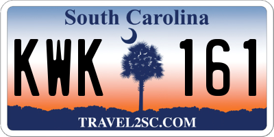 SC license plate KWK161