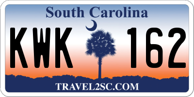SC license plate KWK162