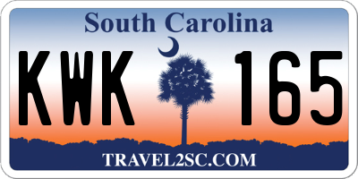 SC license plate KWK165