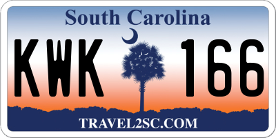 SC license plate KWK166