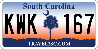 SC license plate KWK167