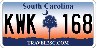 SC license plate KWK168