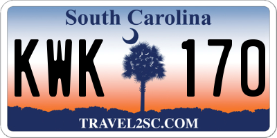 SC license plate KWK170