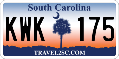 SC license plate KWK175